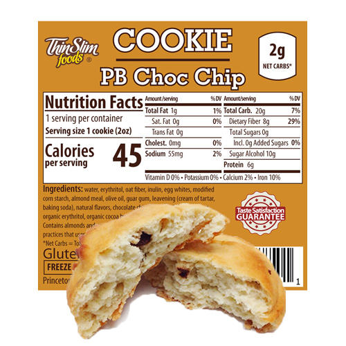 ThinSlim Foods Cookie Peanut Butter Chocolate Chip Fluffed, 6pack