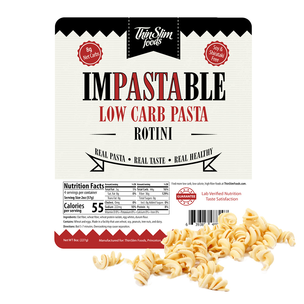 ThinSlim Foods Impastable Low Carb Pasta Rotini - Click Image to Close