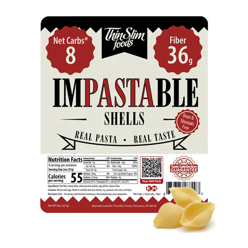 ThinSlim Foods Impastable Low Carb Pasta Shells