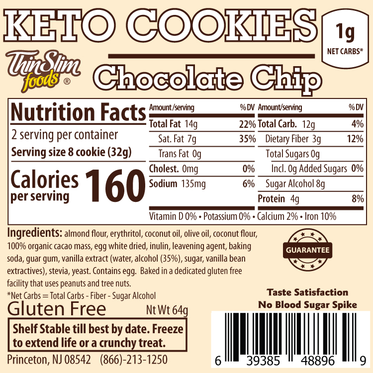 ThinSlim Foods CooKETOs Chocolate Chip - Click Image to Close