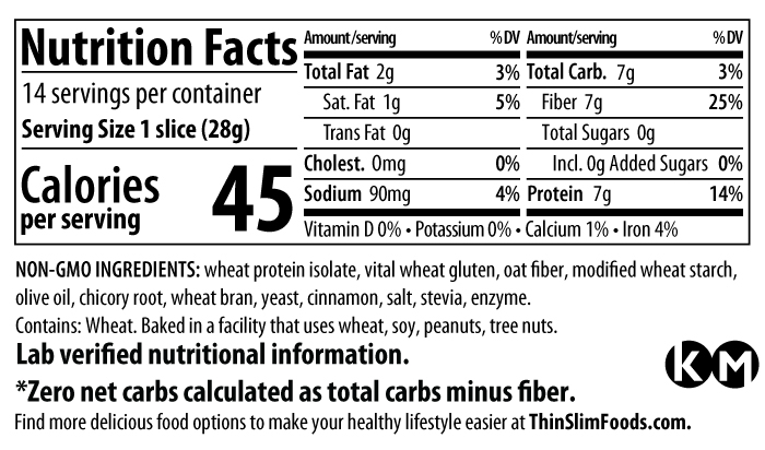 ThinSlim Foods Zero Net Carb Bread Honey - Click Image to Close