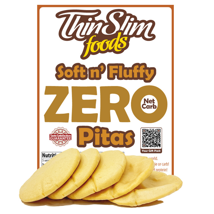 ThinSlim Foods Soft n' Fluffy ZERO Net Carb Pitas - Click Image to Close
