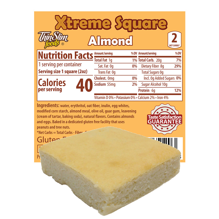 ThinSlim Foods Xtreme Square Almond, 6pack - Click Image to Close