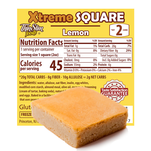 ThinSlim Foods Xtreme Square Lemon, 6pack