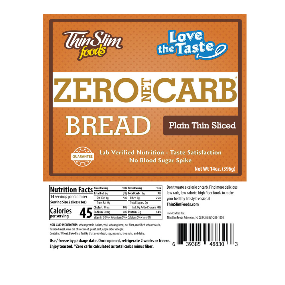 ThinSlim Foods Love-the-Taste Bread Thin Sliced Plain - Click Image to Close