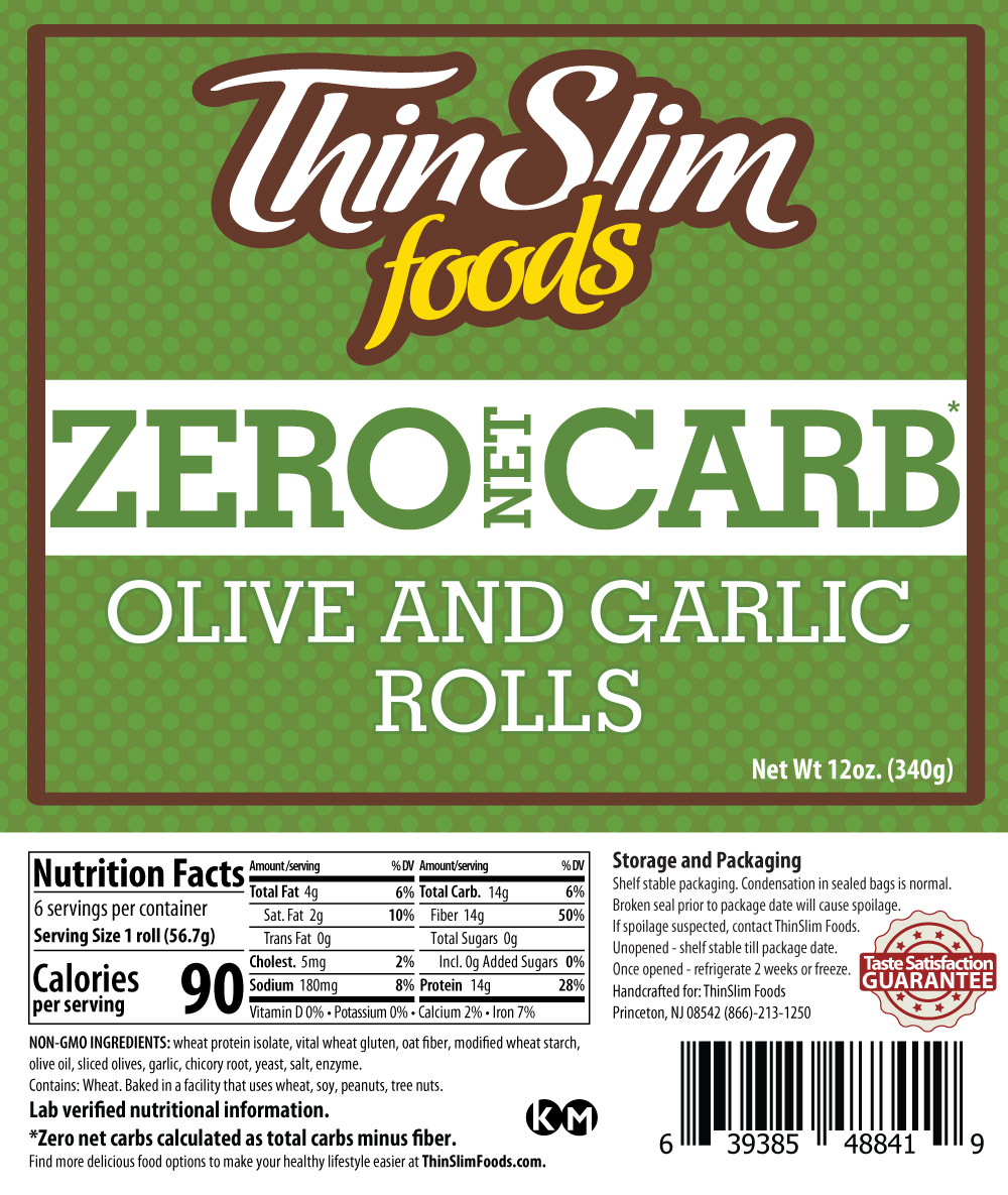 ThinSlim Foods Rustic Tuscan Olive and Garlic Rolls - Click Image to Close