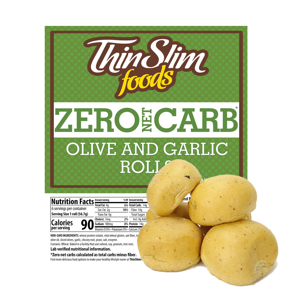 ThinSlim Foods Rustic Tuscan Olive and Garlic Rolls - Click Image to Close