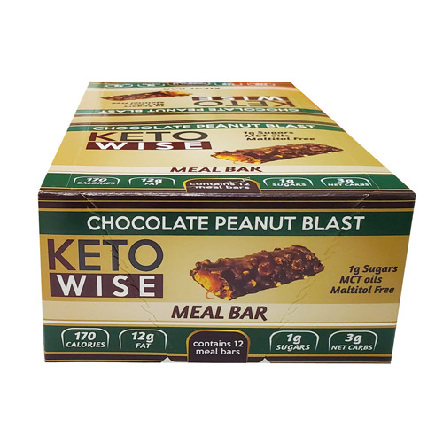 Keto Wise Meal Replacement Bar, Chocolate Peanut Blast, 12pack - Click Image to Close